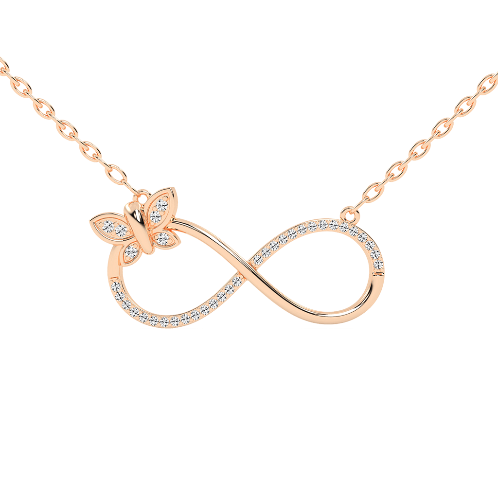 Butterfly Infinity Gold Pendant