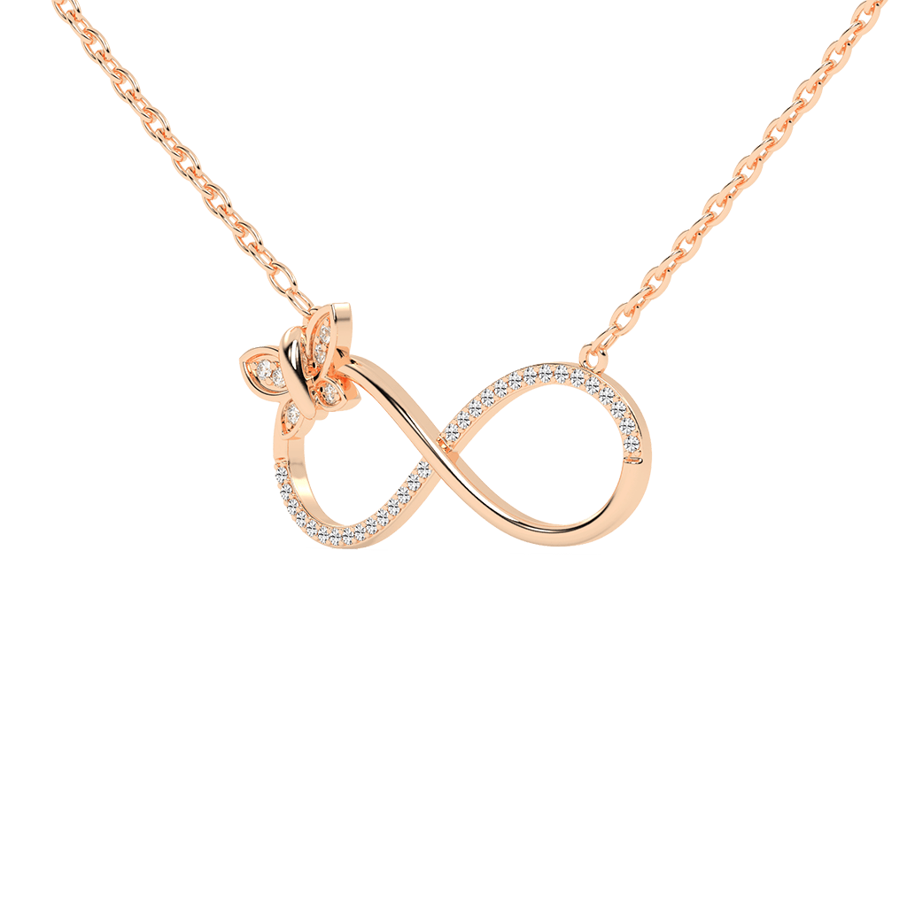 Butterfly Infinity Gold Pendant