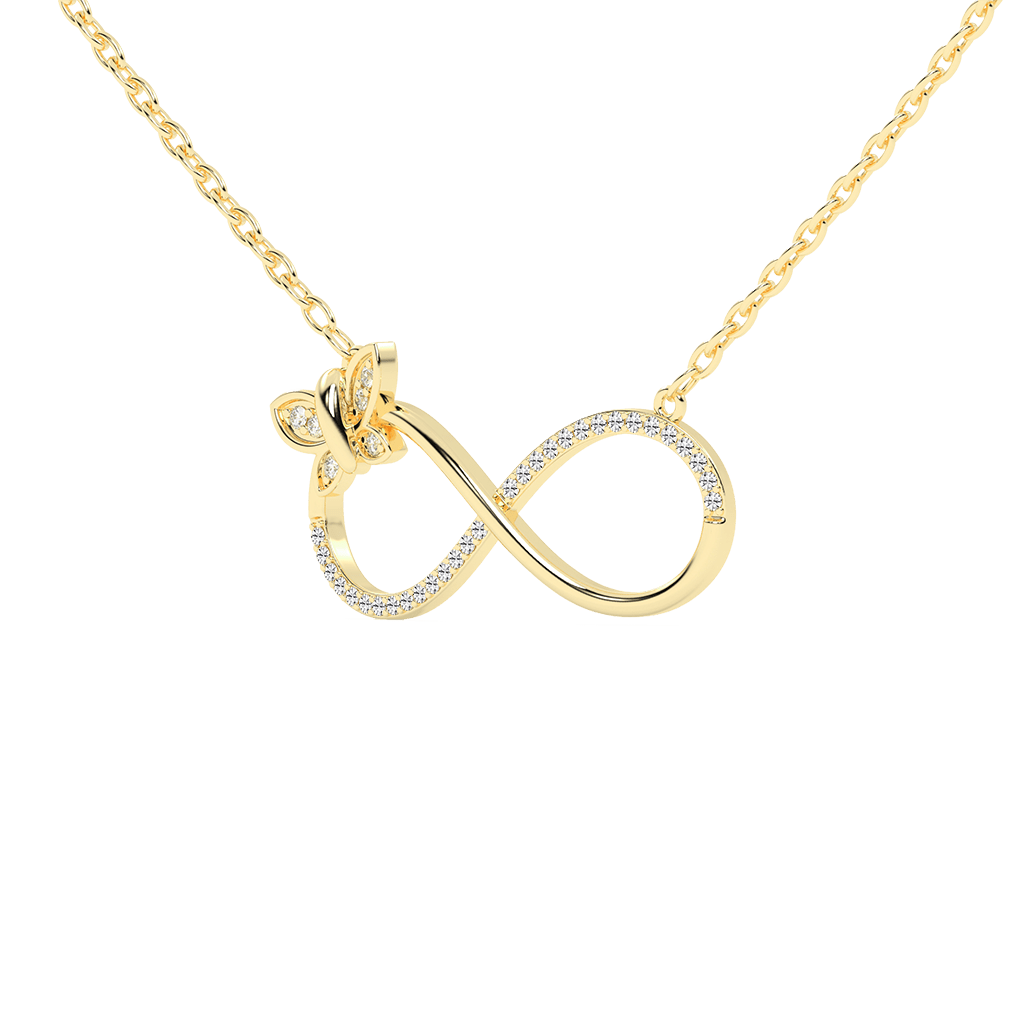 Butterfly Infinity Gold Pendant