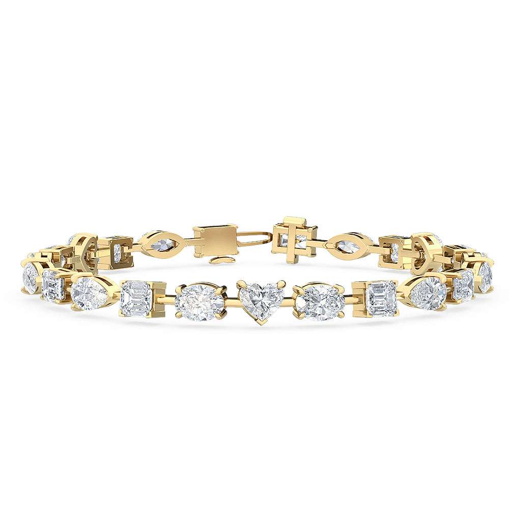 Mixed-Cut Diamond Gold Bracelet