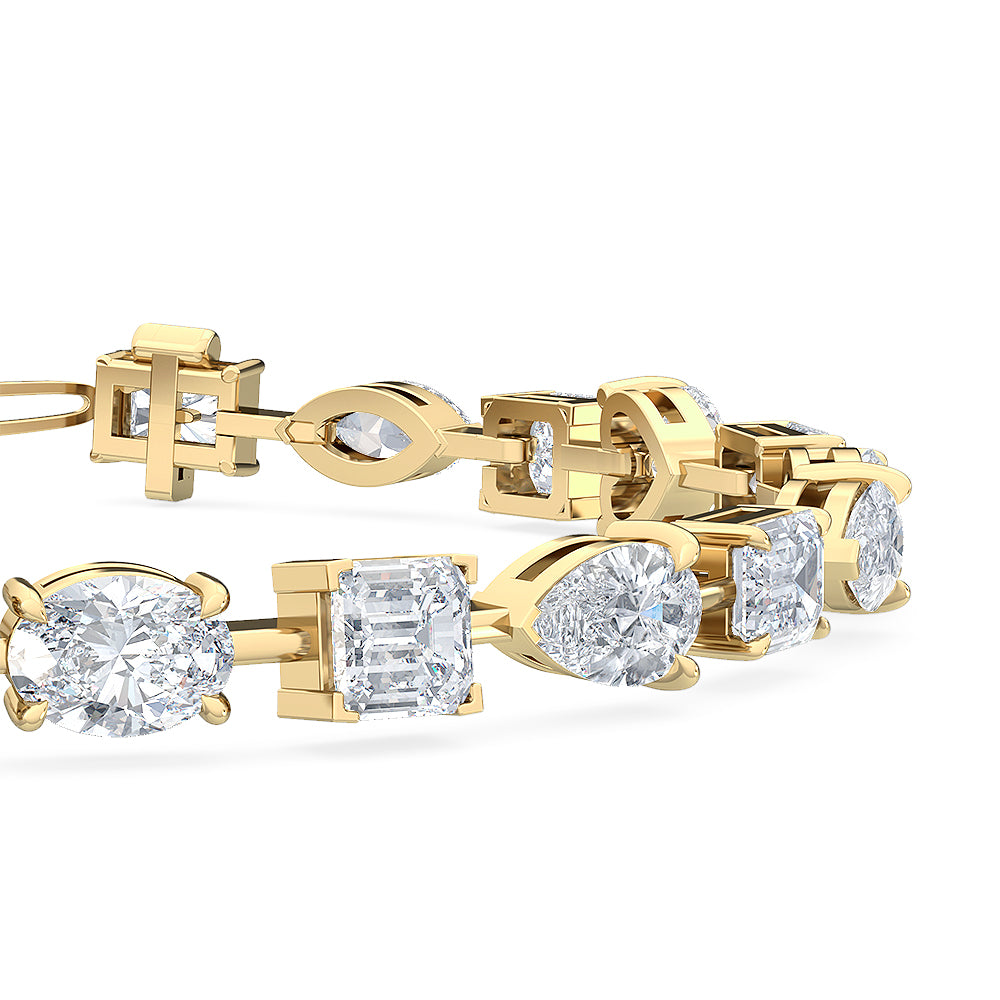 Mixed-Cut Diamond Gold Bracelet