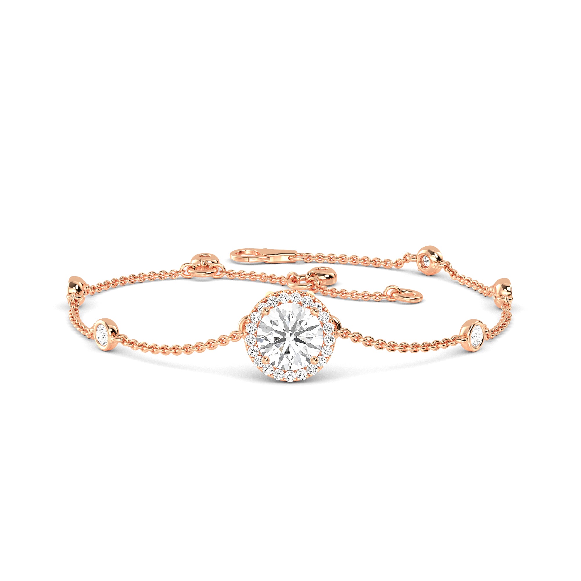 Elegant Bracelet with Diamond Centerpiece Gold Bracelet