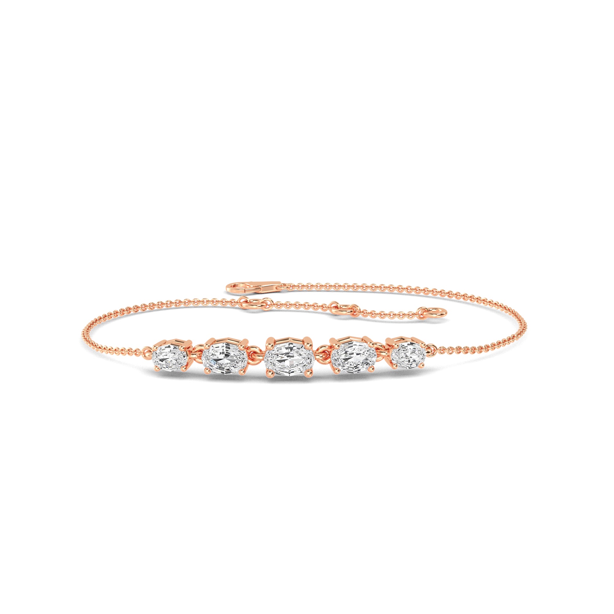 Dazzling Oval Diamond Gold Bracelet