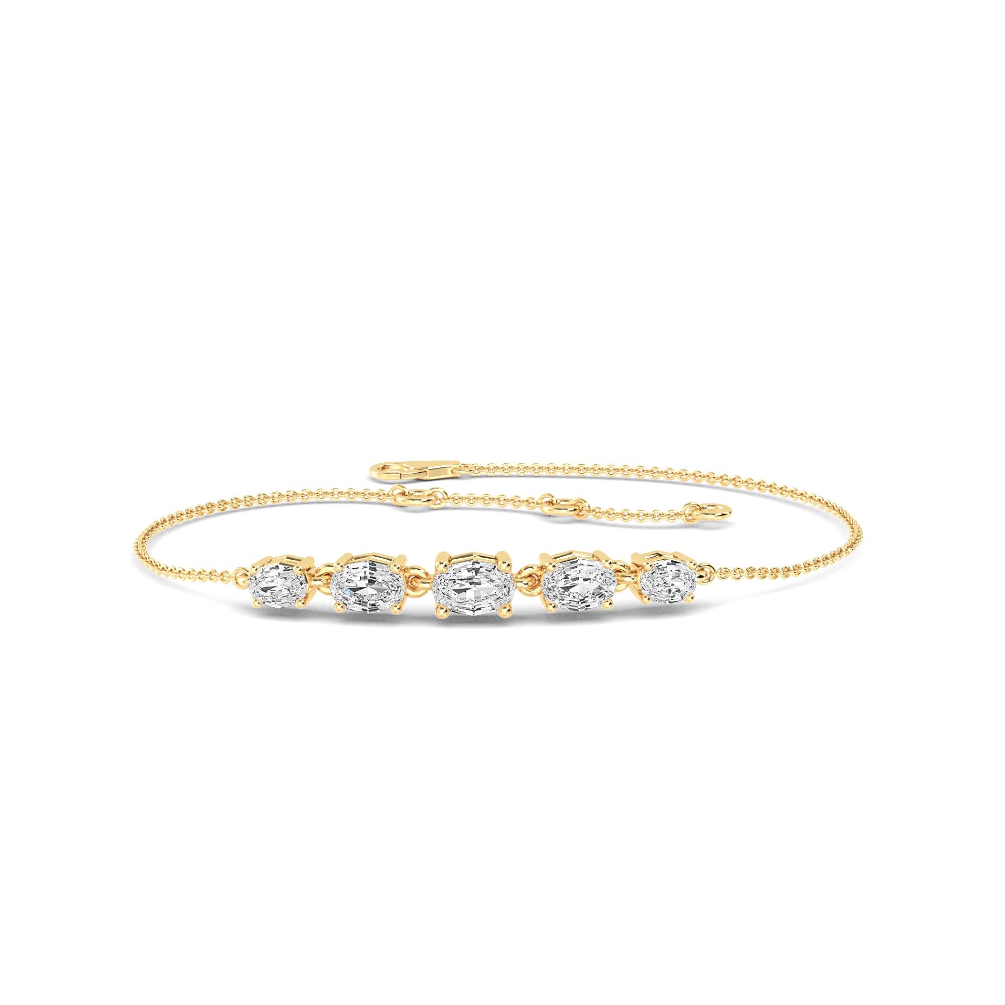 Dazzling Oval Diamond Gold Bracelet