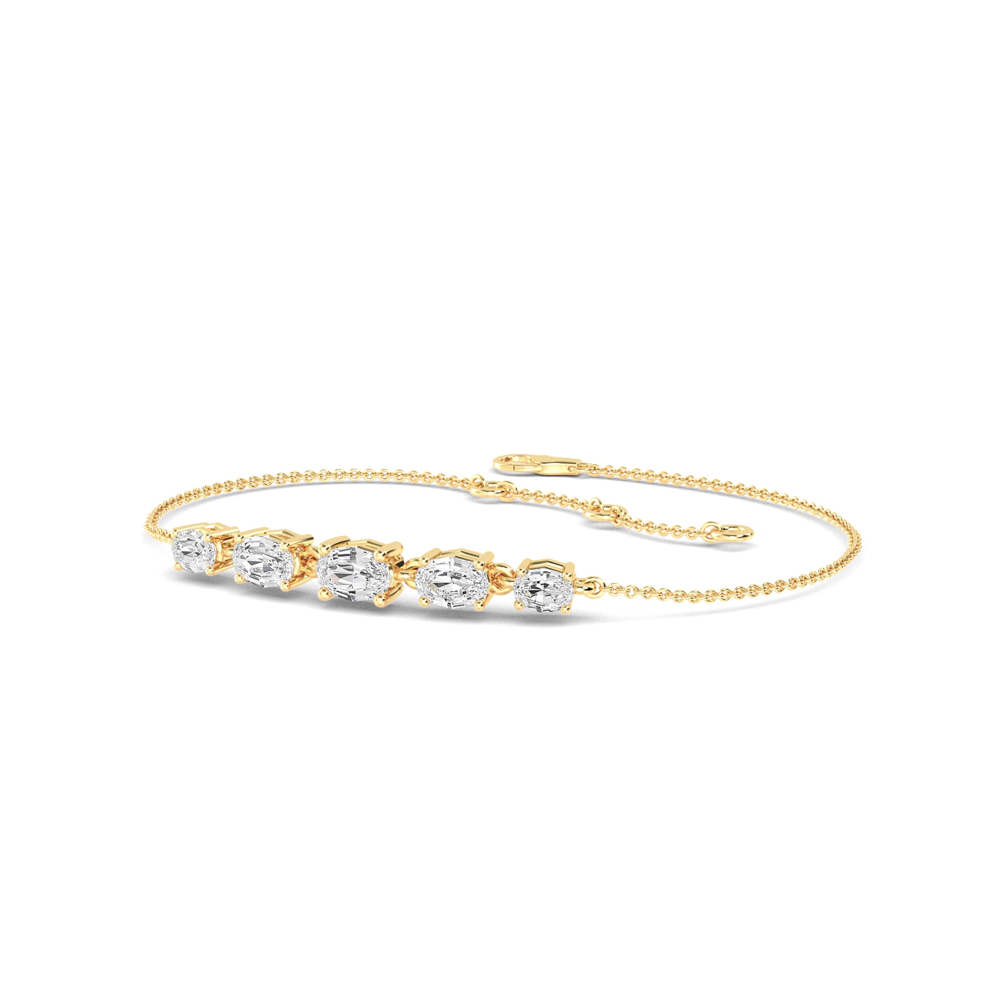 Dazzling Oval Diamond Gold Bracelet