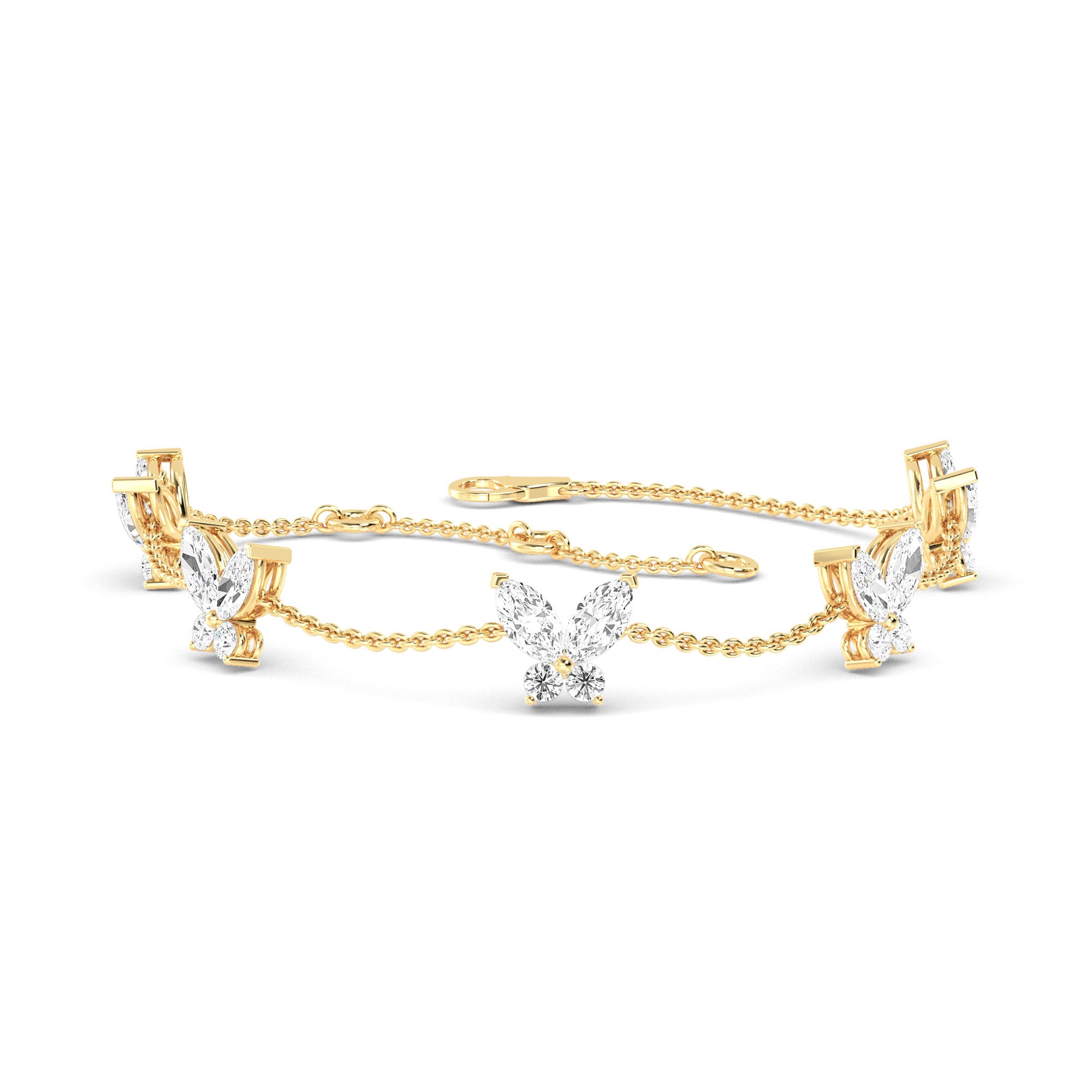 Butterfly Diamond Gold Bracelet