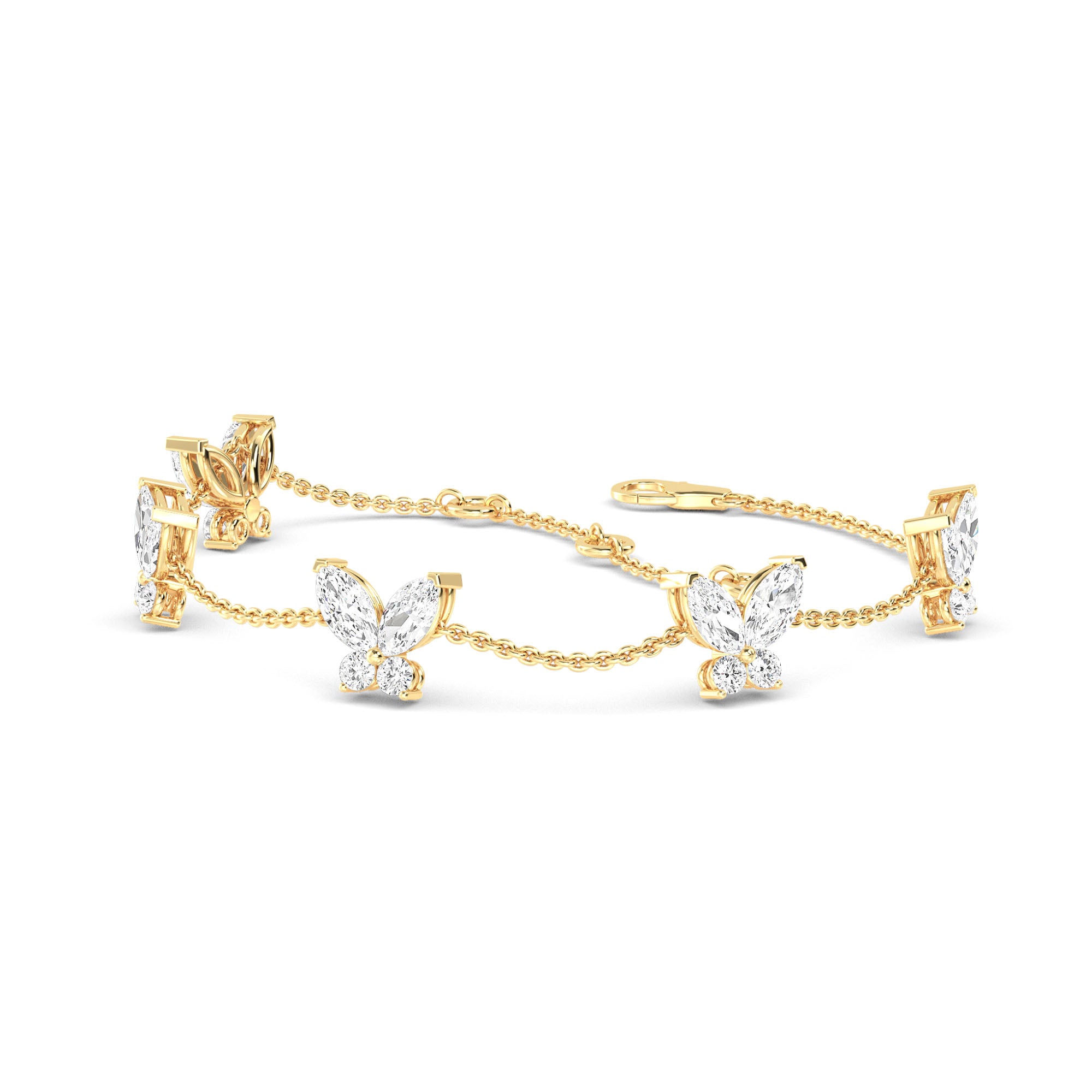 Butterfly Diamond Gold Bracelet