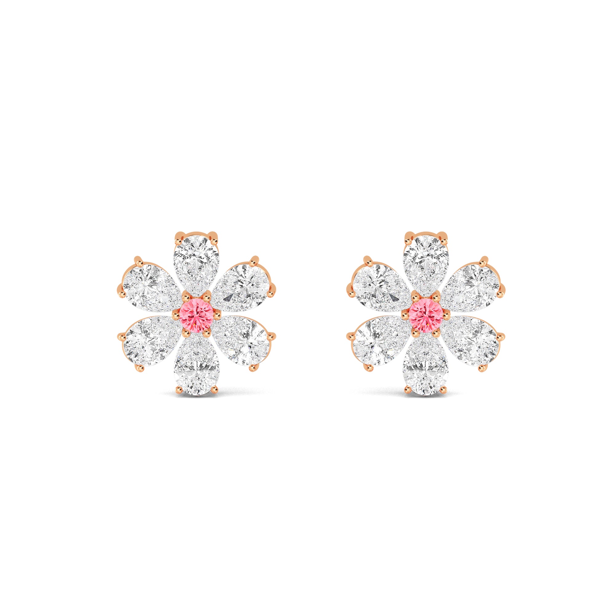 Blooming Diamond Gold Earring