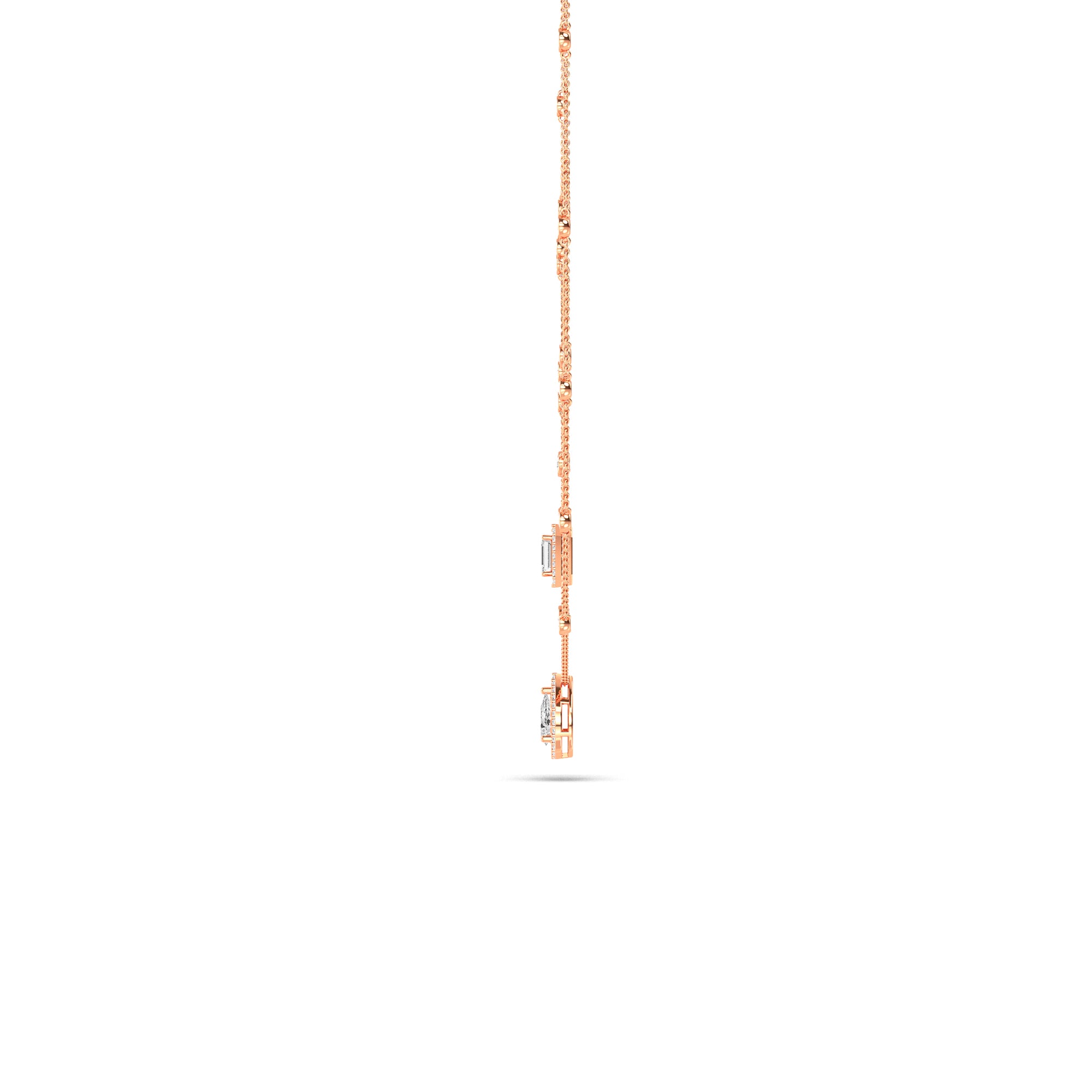 Dual Drop Diamond Gold Pendant