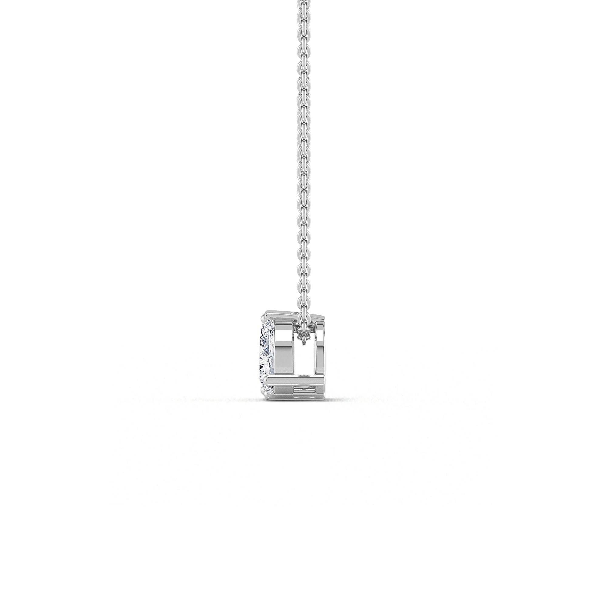 Emerald Cut and Round Diamond Gold Pendant