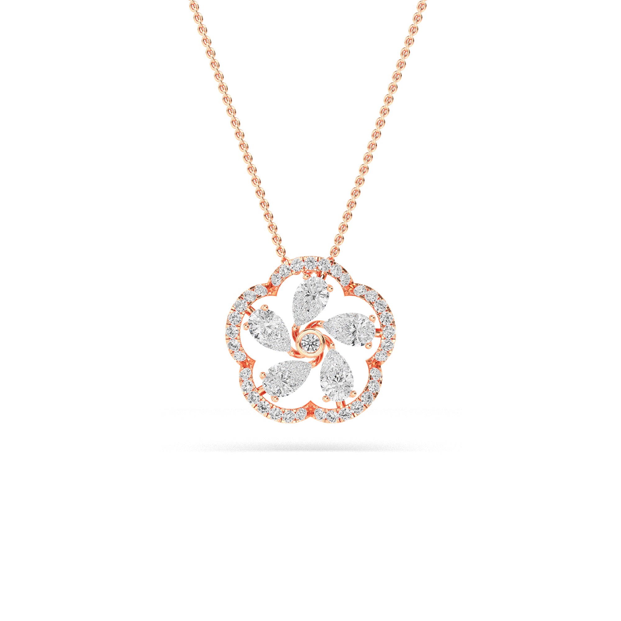 Twirling Diamond Gold Pendant