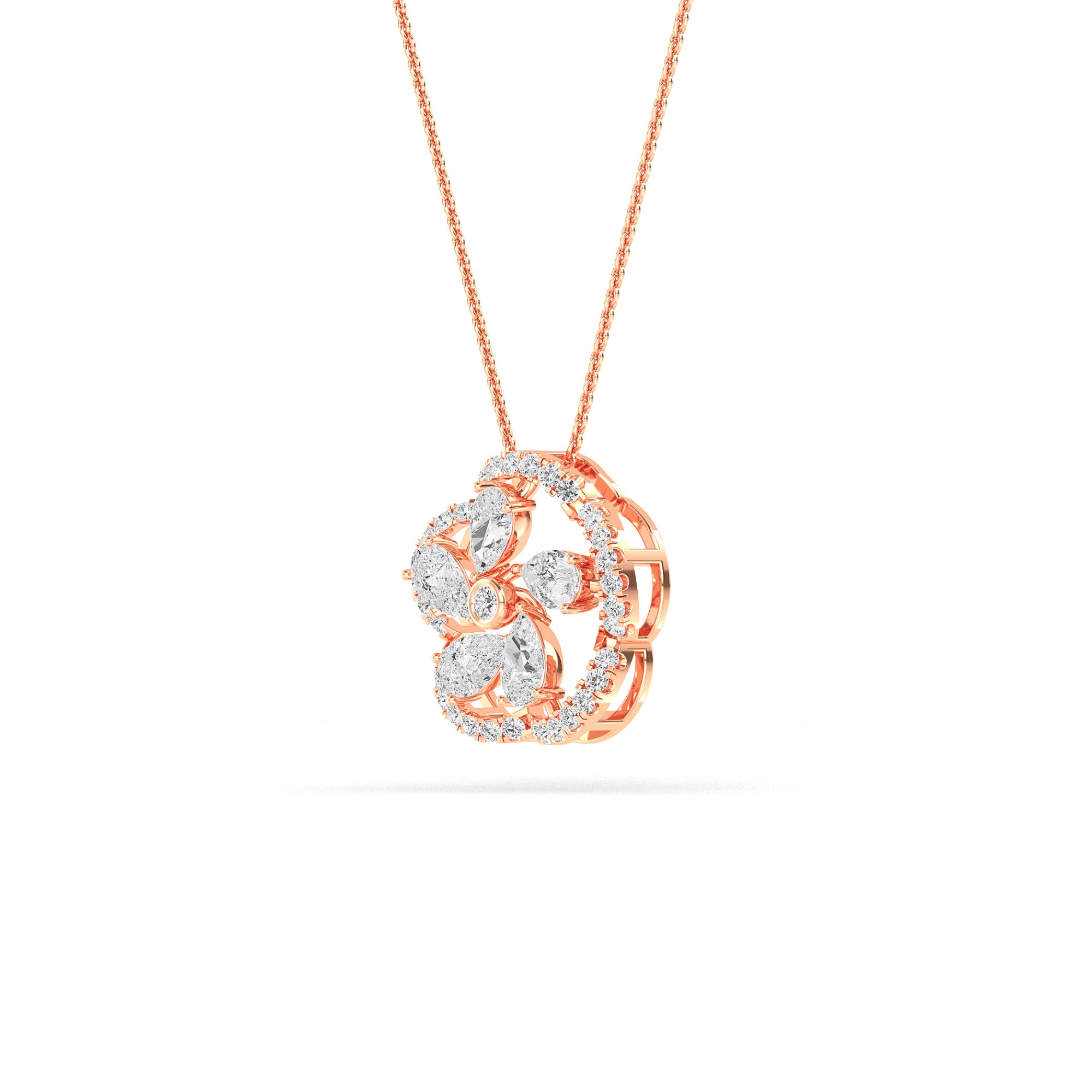 Twirling Diamond Gold Pendant