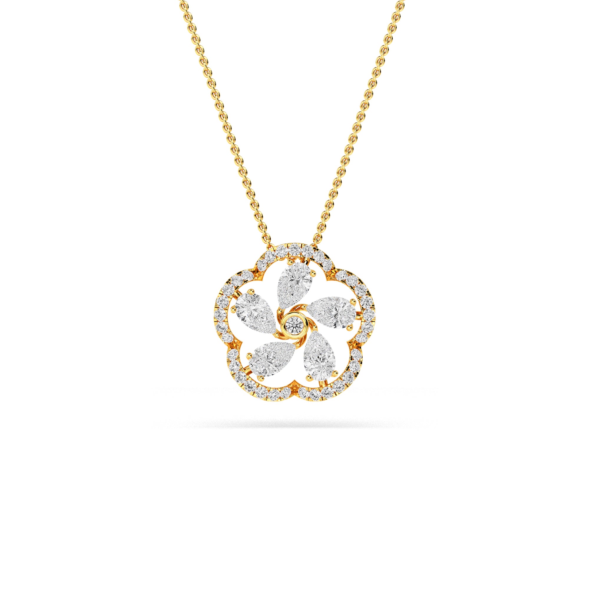 Twirling Diamond Gold Pendant