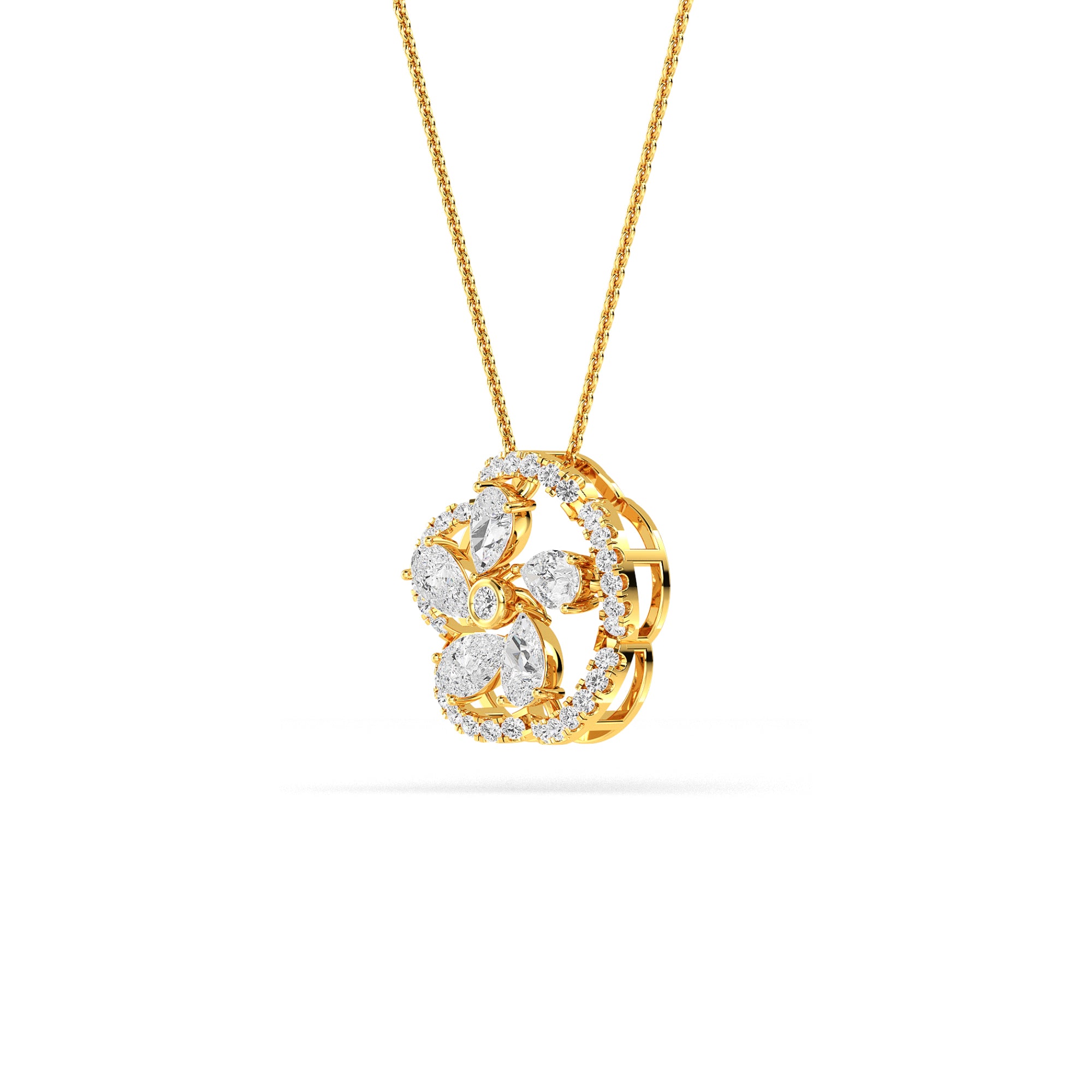 Twirling Diamond Gold Pendant