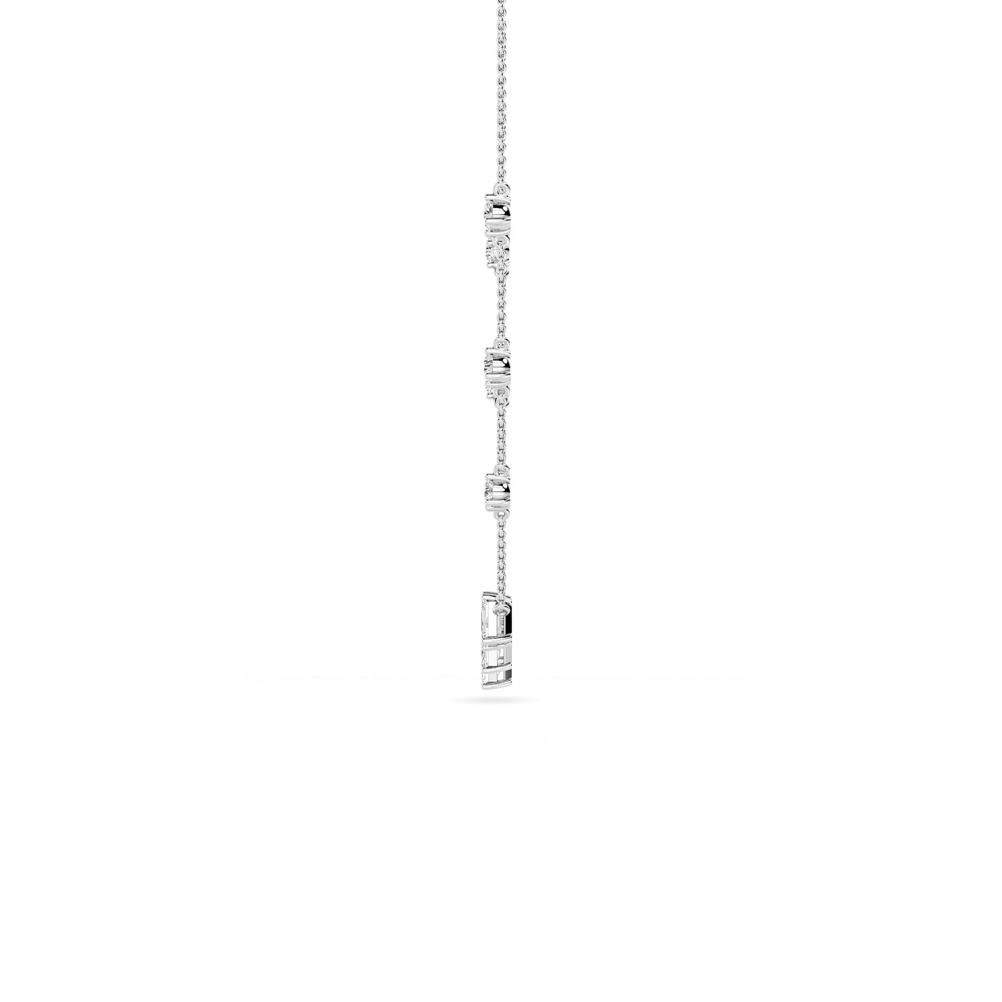 Graduated Emerald Cut Diamond Gold Pendant