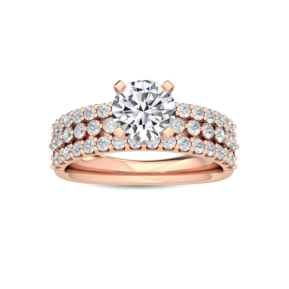 Elegant Gold Double Band Diamond Gold Ring