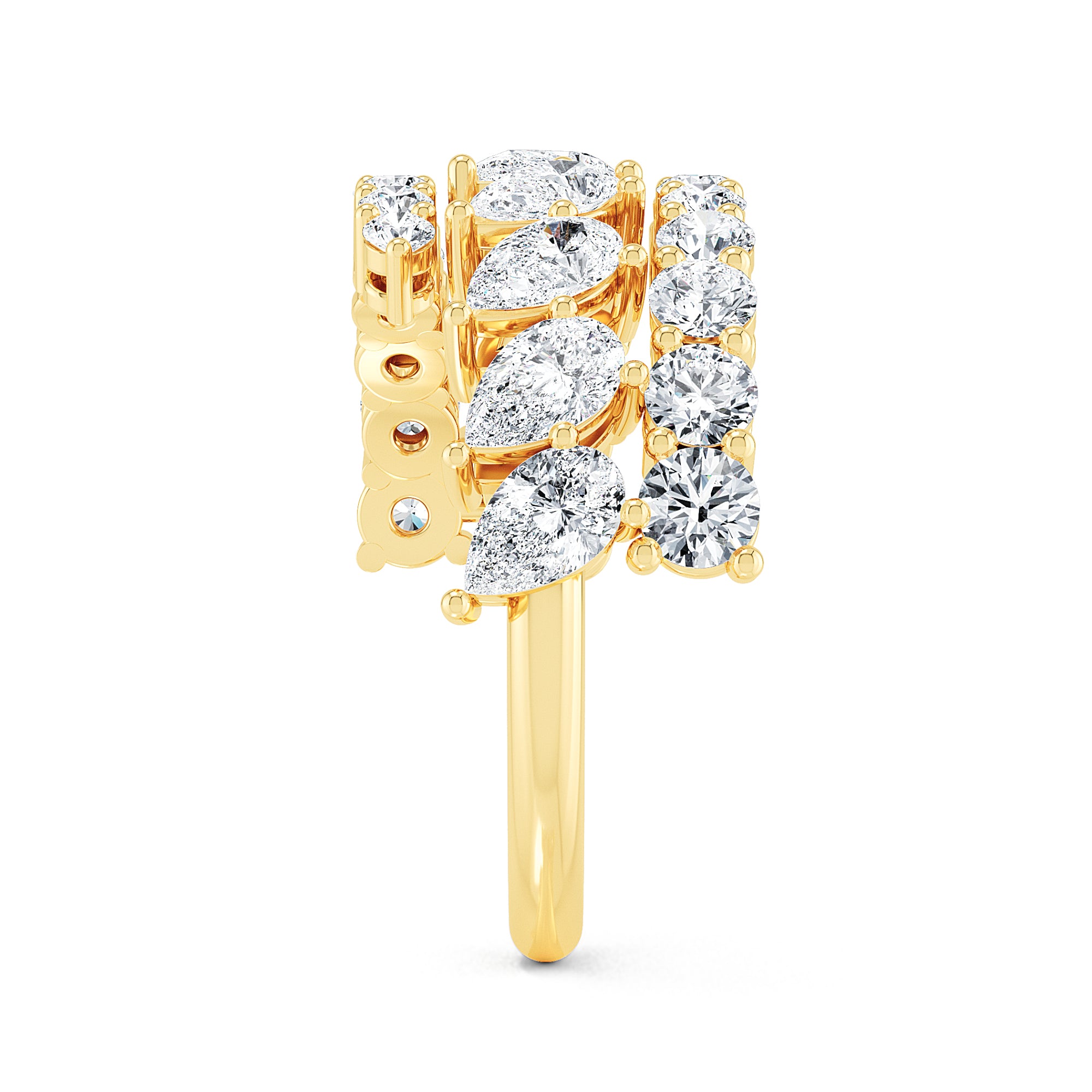 Radiant Pear Diamond Gold Ring