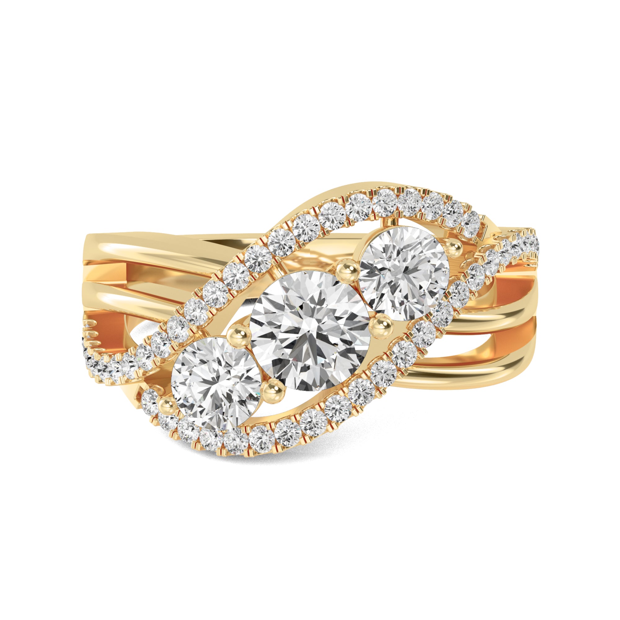 3-Stone Diamond Gold Ring