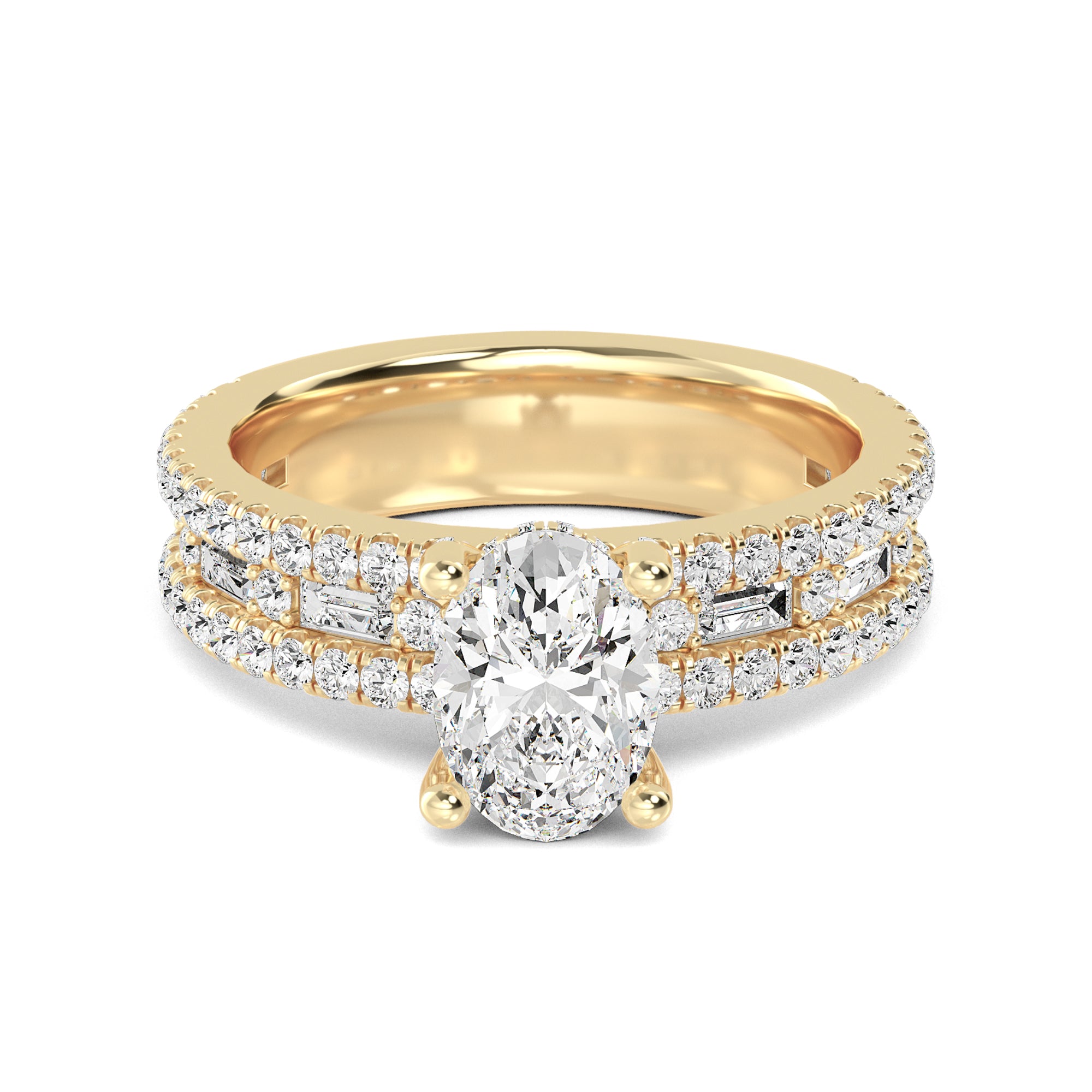 Stunning Oval-Cut Diamond Gold Ring