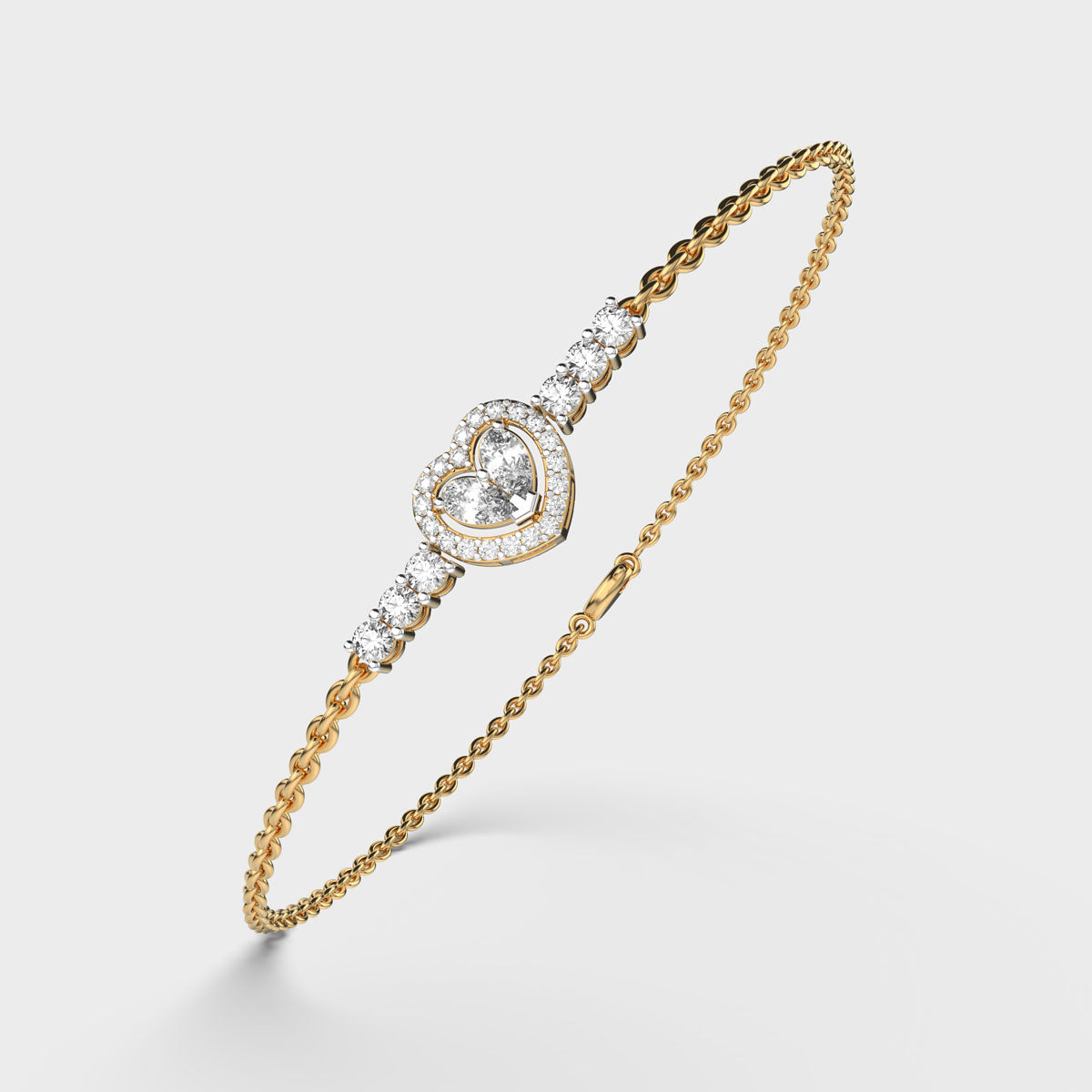 Hearty Delight Diamond Gold Bracelet