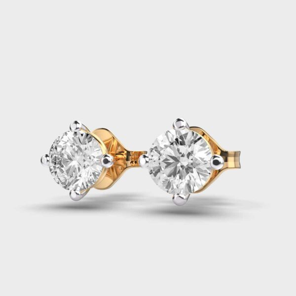 50 Cent Classic Solitaire Gold Studs