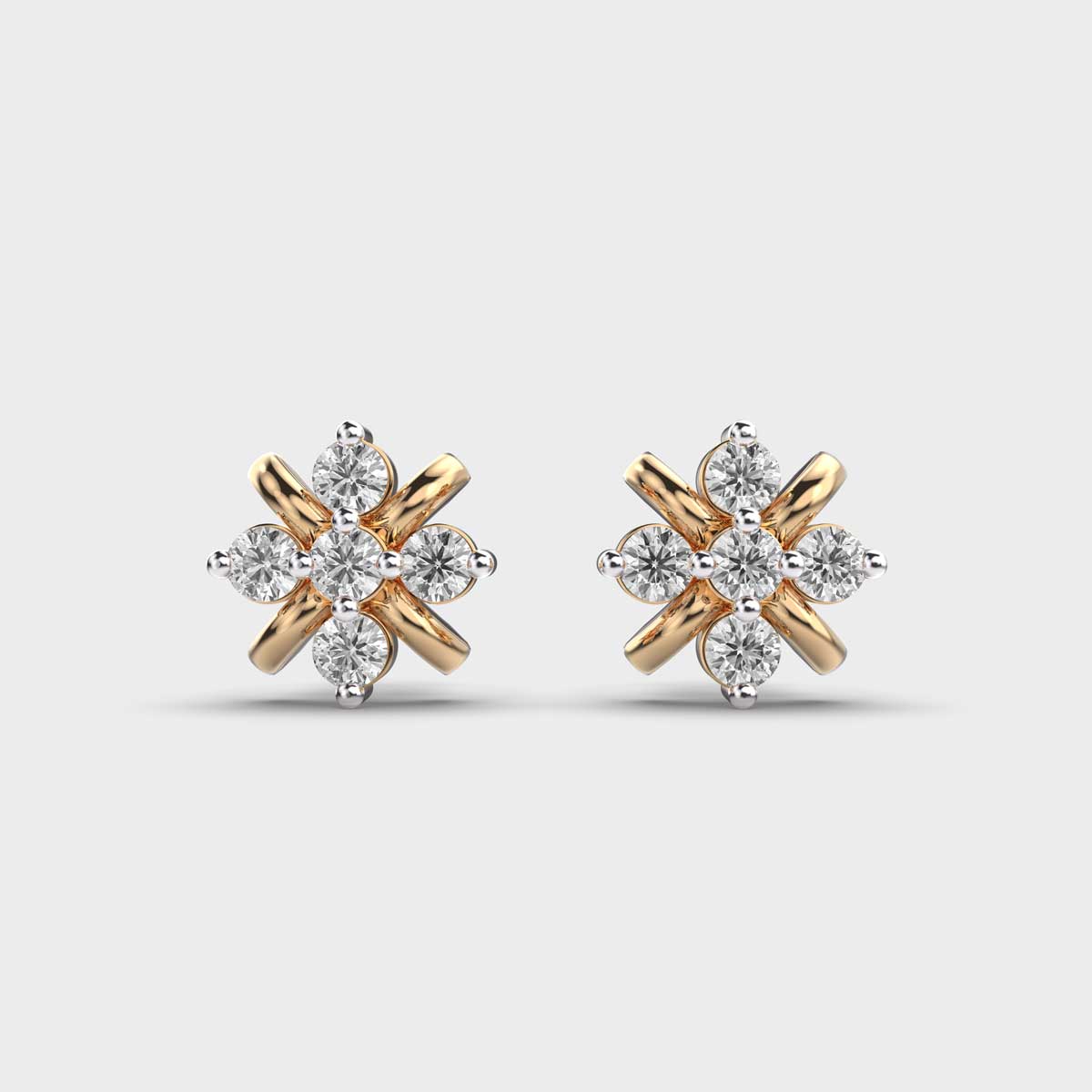 Tic Tac Diamond Studs