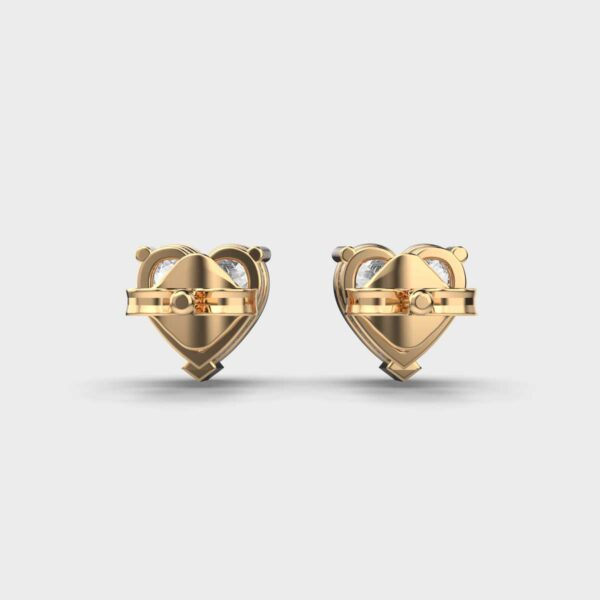 2 Carat Heart Solitaire Studs