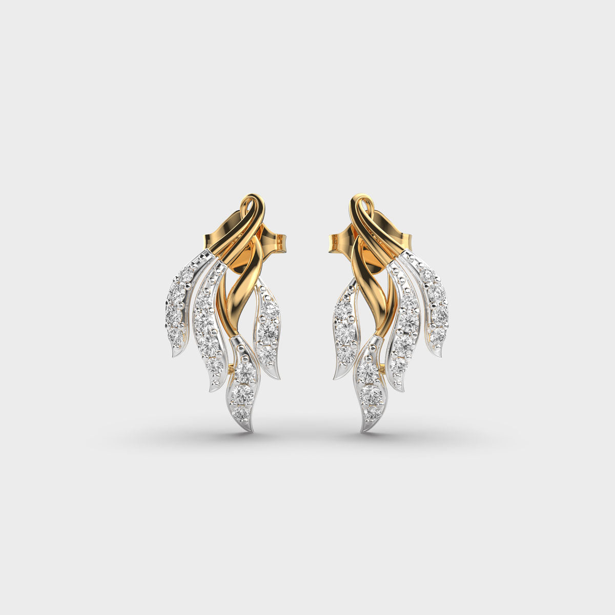 Flaring Ribbons Diamond Earrings