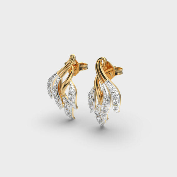 Flaring Ribbons Diamond Earrings