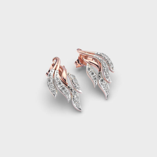 Flaring Ribbons Diamond Earrings