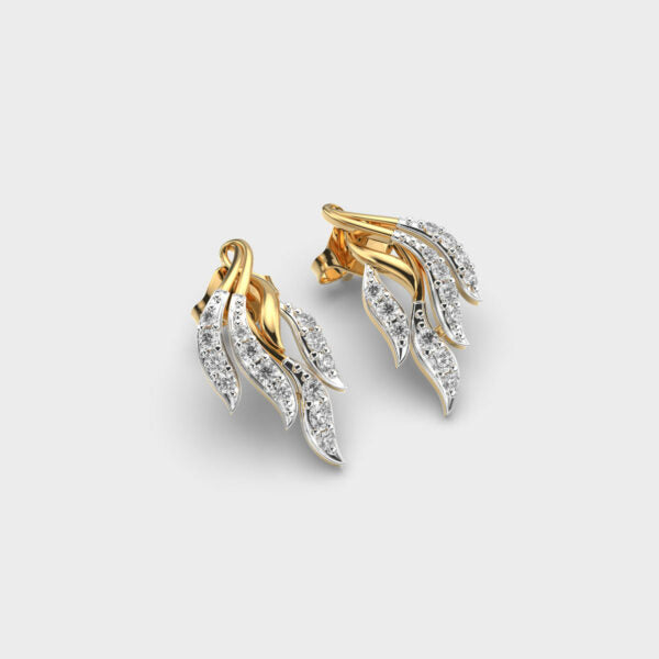 Flaring Ribbons Diamond Earrings