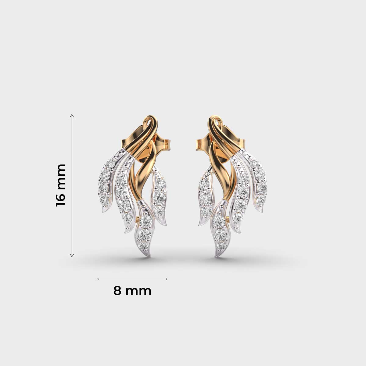 Flaring Ribbons Diamond Earrings