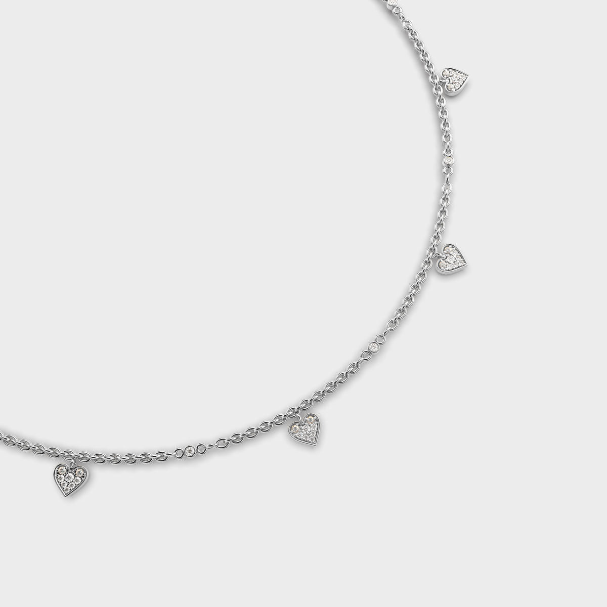 Dainty Hearts Diamond Necklace