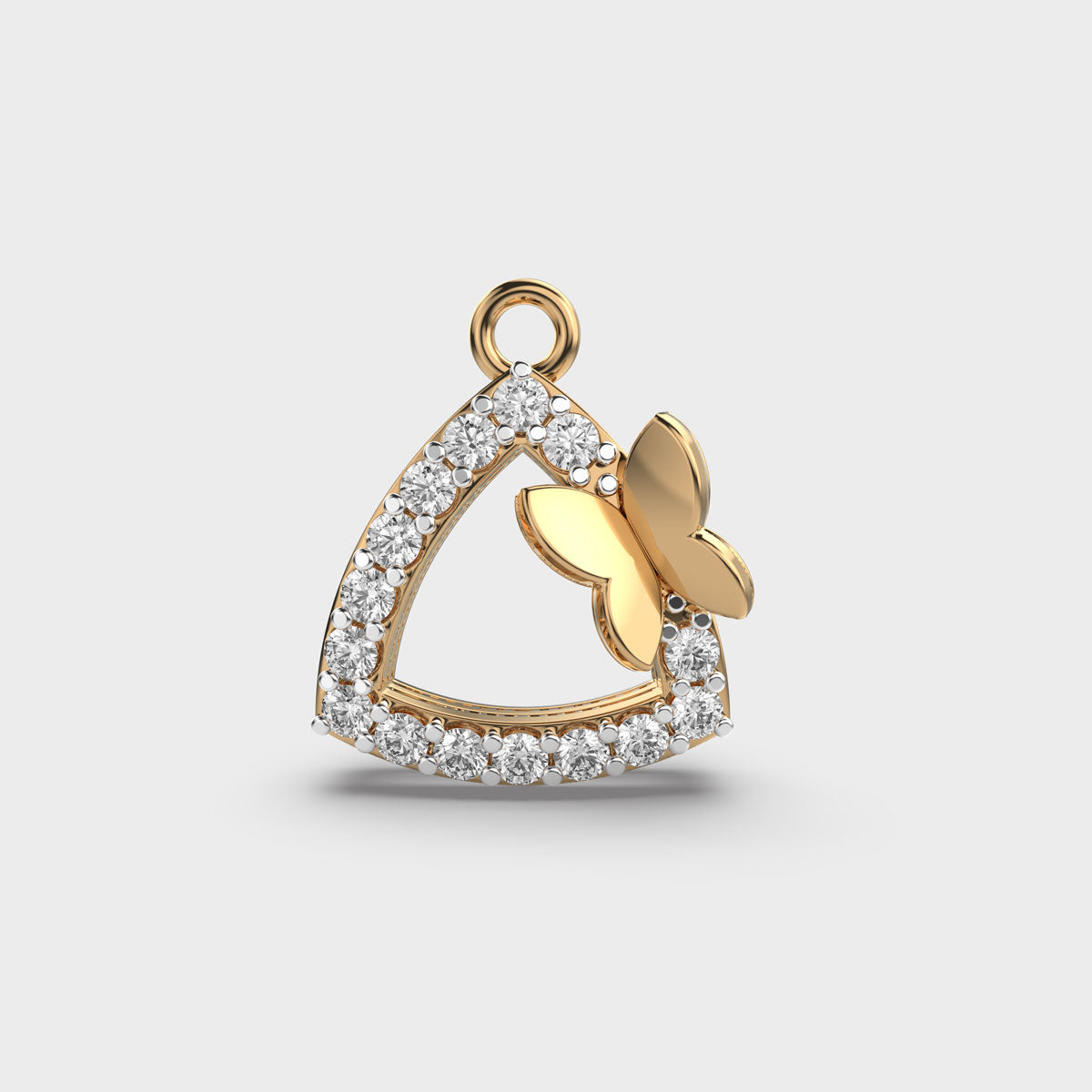 Timeless Trilogy Diamond Gold Pendant (Without Chain)