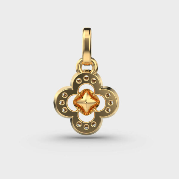 Chic Diamond Gold Pendant (Without Chain)