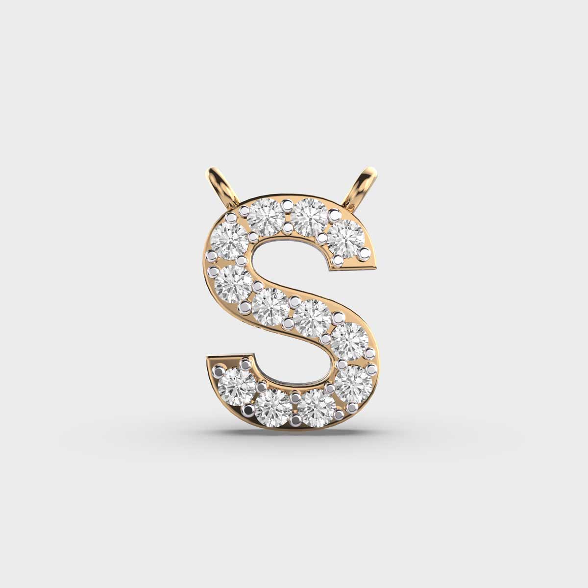 Soulful ‘S’ Diamond Gold Pendant (Without Chain)