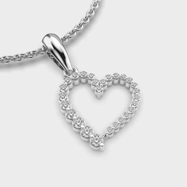 Hanging Heart Diamond Gold Pendant (Without Chain)