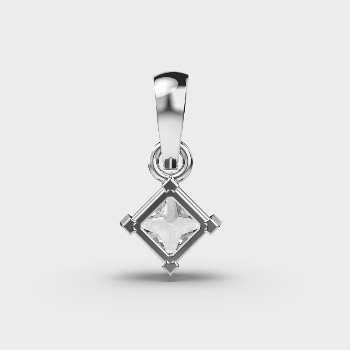 Classic Princess Solitaire Pendant (Without Chain)