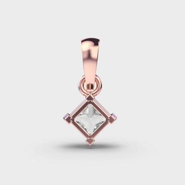 Classic Princess Solitaire Pendant (Without Chain)