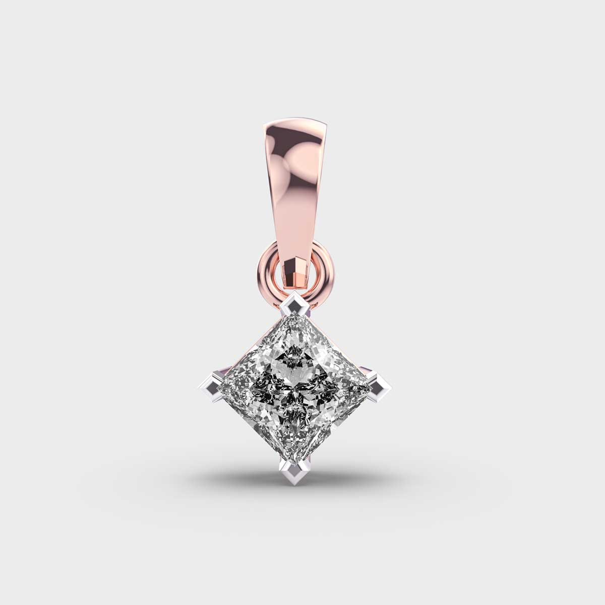 Classic Princess Solitaire Pendant (Without Chain)