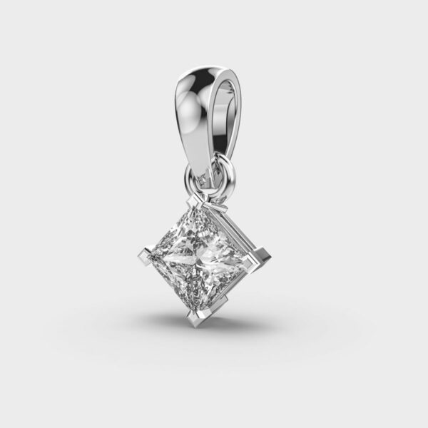 Classic Princess Solitaire Gold Pendant (Without Chain)