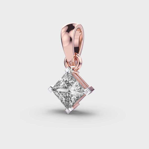 Classic Princess Solitaire Pendant (Without Chain)