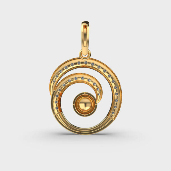 Spiral Charisma Diamond Gold Pendant (Without Chain)