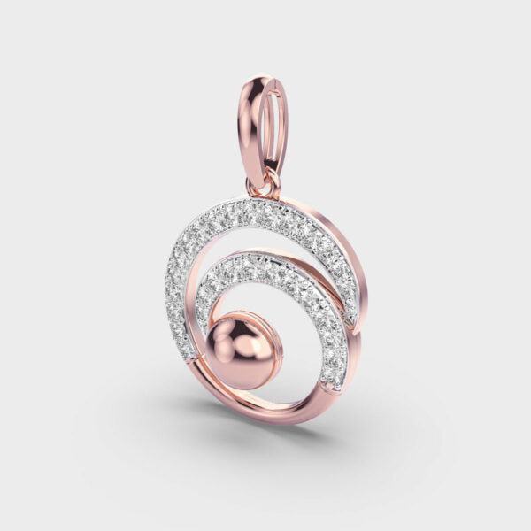 Spiral Charisma Diamond Gold Pendant (Without Chain)