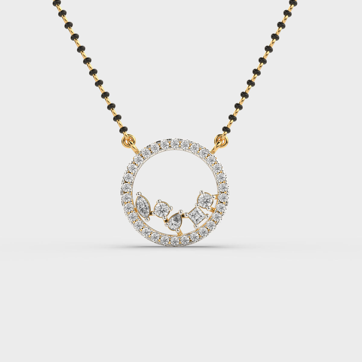 Circled Together Diamond Pendant (With Chain)