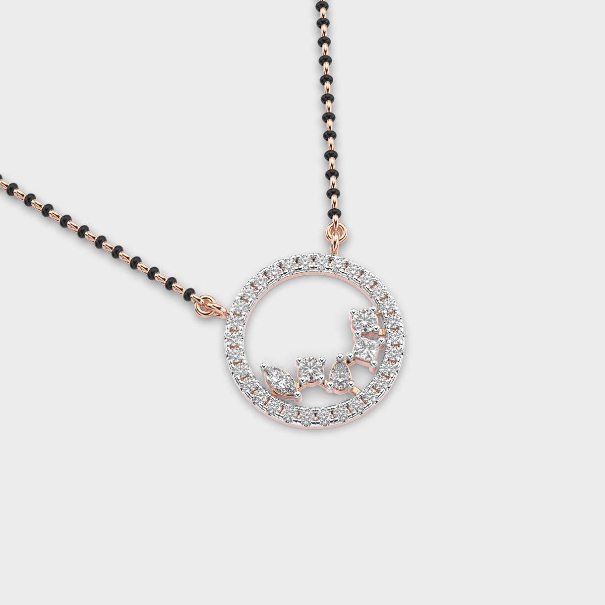 Circled Together Diamond Pendant (With Chain)