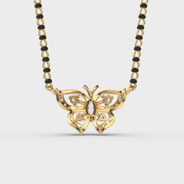 Charming Butterfly Diamond Mangalsutra (With Chain)