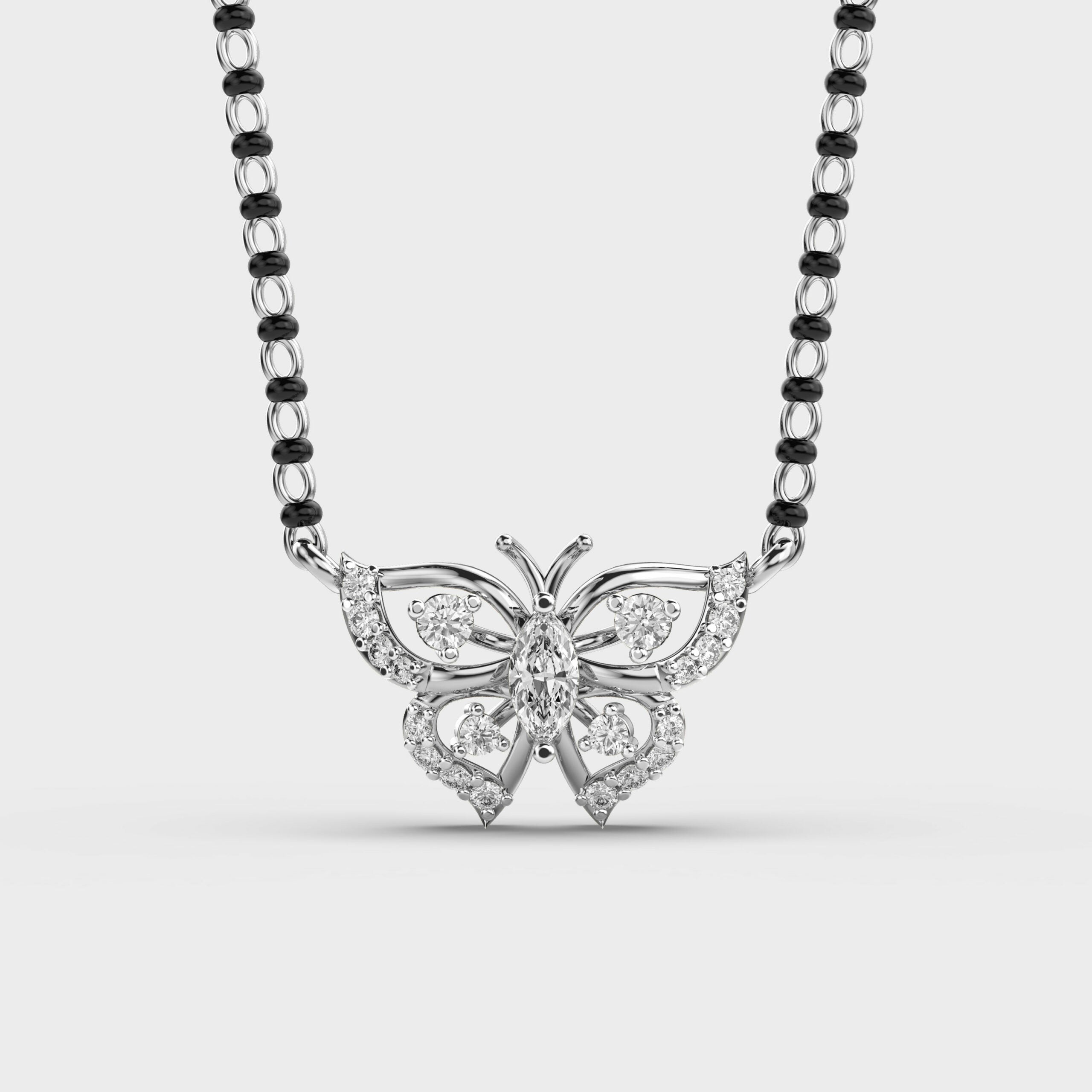 Charming Butterfly Diamond Mangalsutra (With Chain)