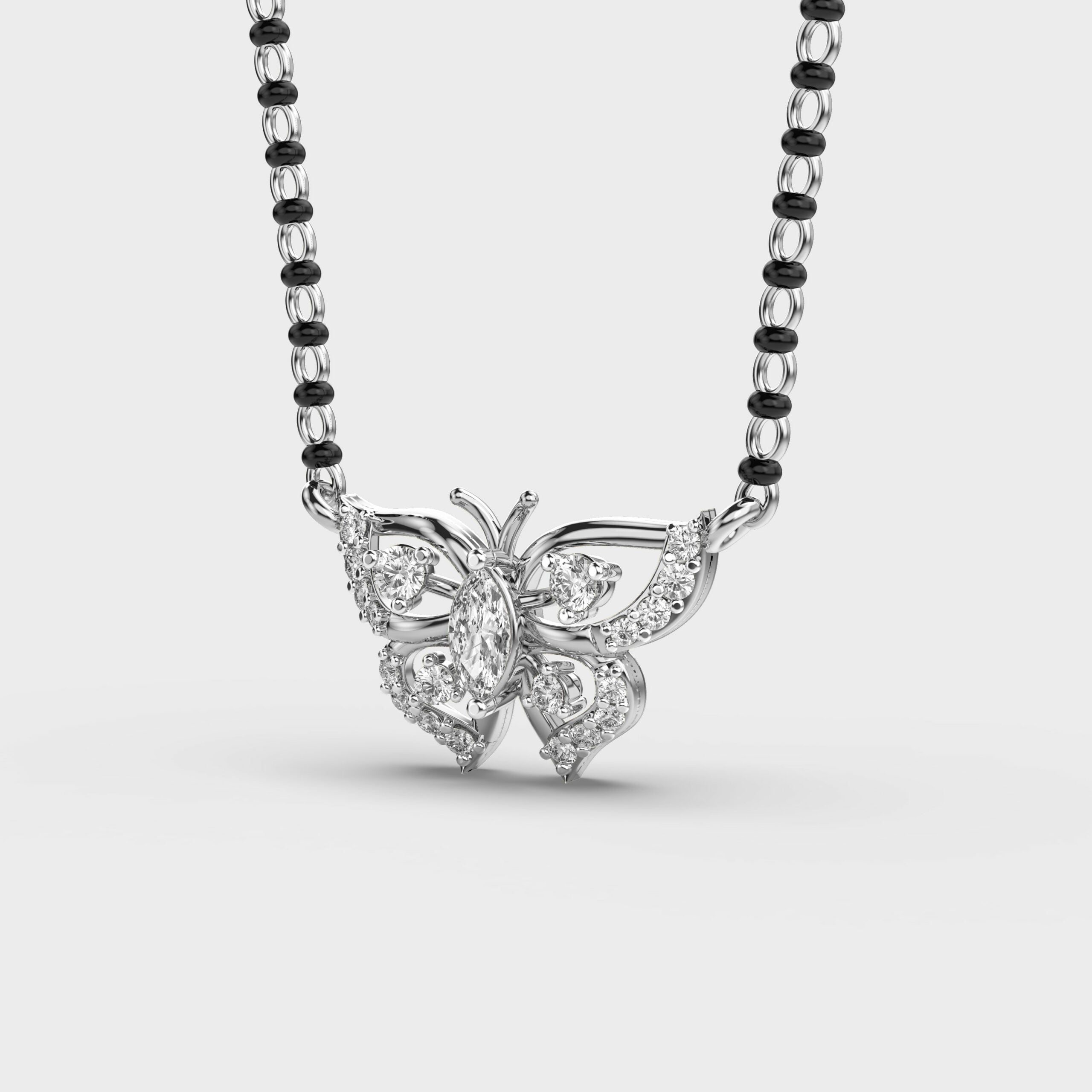 Charming Butterfly Diamond Mangalsutra (With Chain)