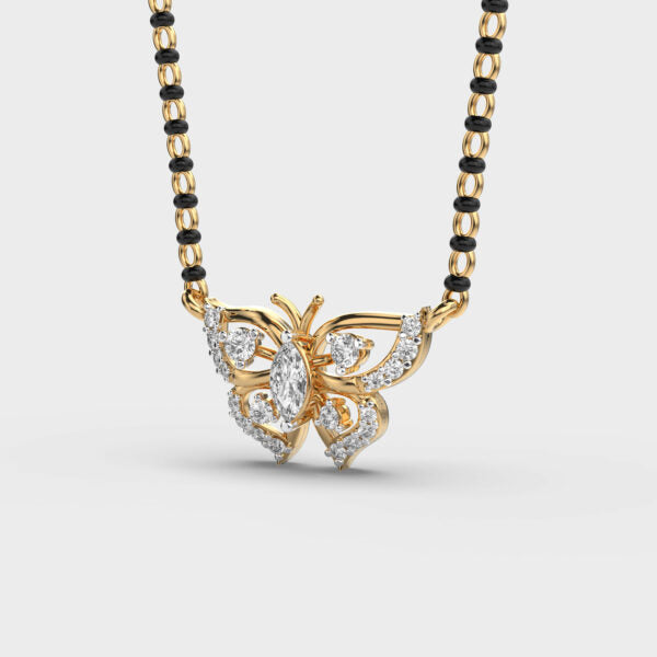 Charming Butterfly Diamond Mangalsutra (With Chain)